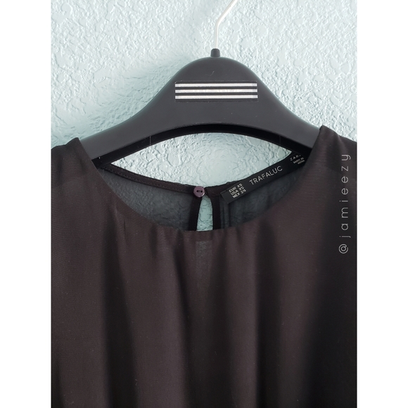 Zara Trafaluc | Lace Hem Sheer Top Shirt Dress - Picture 3 of 8